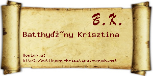 Batthyány Krisztina névjegykártya